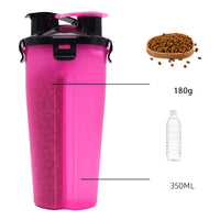 HKM-8369853 Portable 2-in-1 Dog Water and Food Cup - Outdoor Drinking Bottle for Pets, 350ml Capacity
