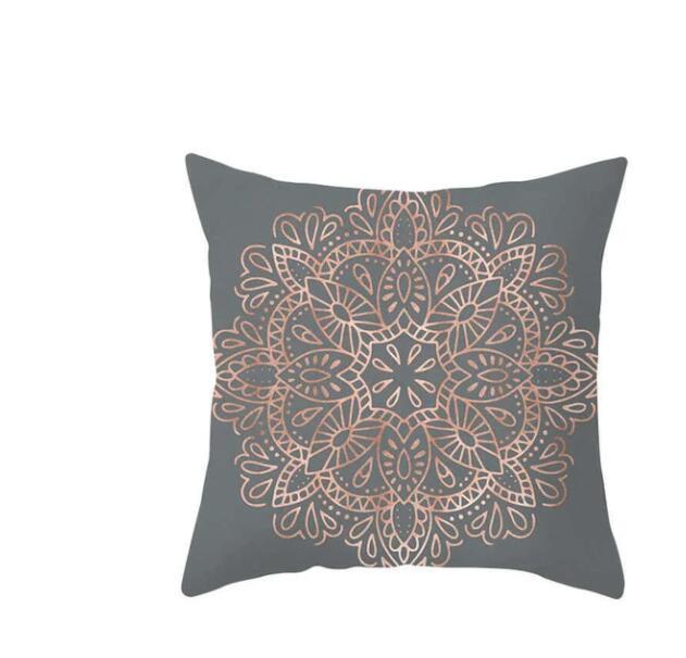 HKM-837011 Simple Black Linen Pillowcase with Digital Print Design - 45x45cm