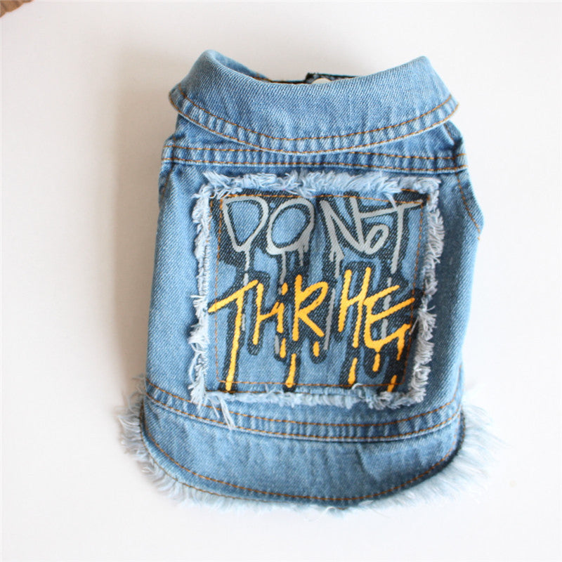 HKM-8370749 Denim Dog Vest for Small to Large Breeds - Sizes XS to 2XL