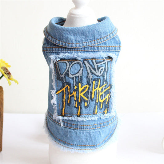 HKM-8370749 Denim Dog Vest for Small to Large Breeds - Sizes XS to 2XL
