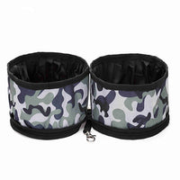 HKM-8372541 Portable Folding Double Pet Bowl - Waterproof Oxford Cloth Travel Solution