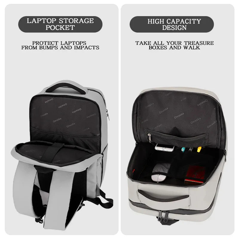 HKM-837331 Stylish Waterproof Nylon Backpack for Men with Custom Logo Printing and Laptop Compartment