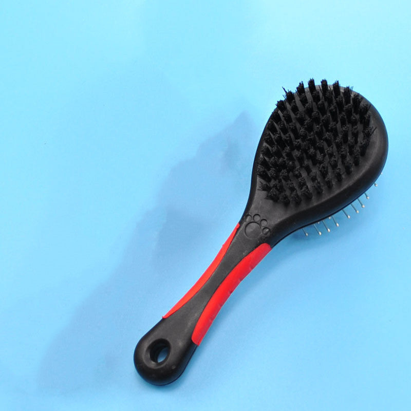 HKM-8373949 Double-Sided Pet Hair Brush with Steel Needle Comb for Gentle Grooming