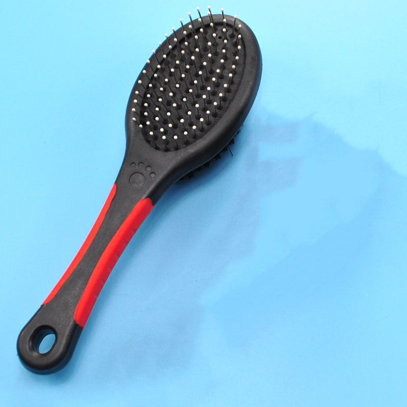 HKM-8373949 Double-Sided Pet Hair Brush with Steel Needle Comb for Gentle Grooming