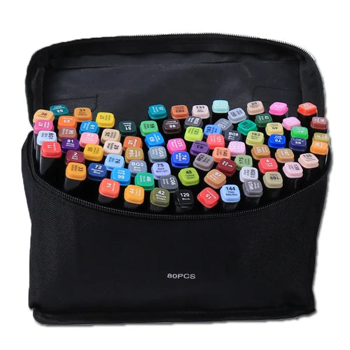 HKM-837395 36-Color Alcohol-Based Dual-Tip Waterproof Marker Pen Set