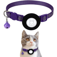 HKM-8374333 Reflective Leather Cat Collar with Bell - Multiple Colors Available