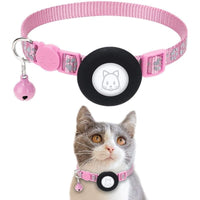 HKM-8374333 Reflective Leather Cat Collar with Bell - Multiple Colors Available