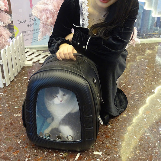 HKM-8374589 Portable Pet Capsule Backpack for Cats and Small Dogs - Compact Travel Carrier in Multiple Colors