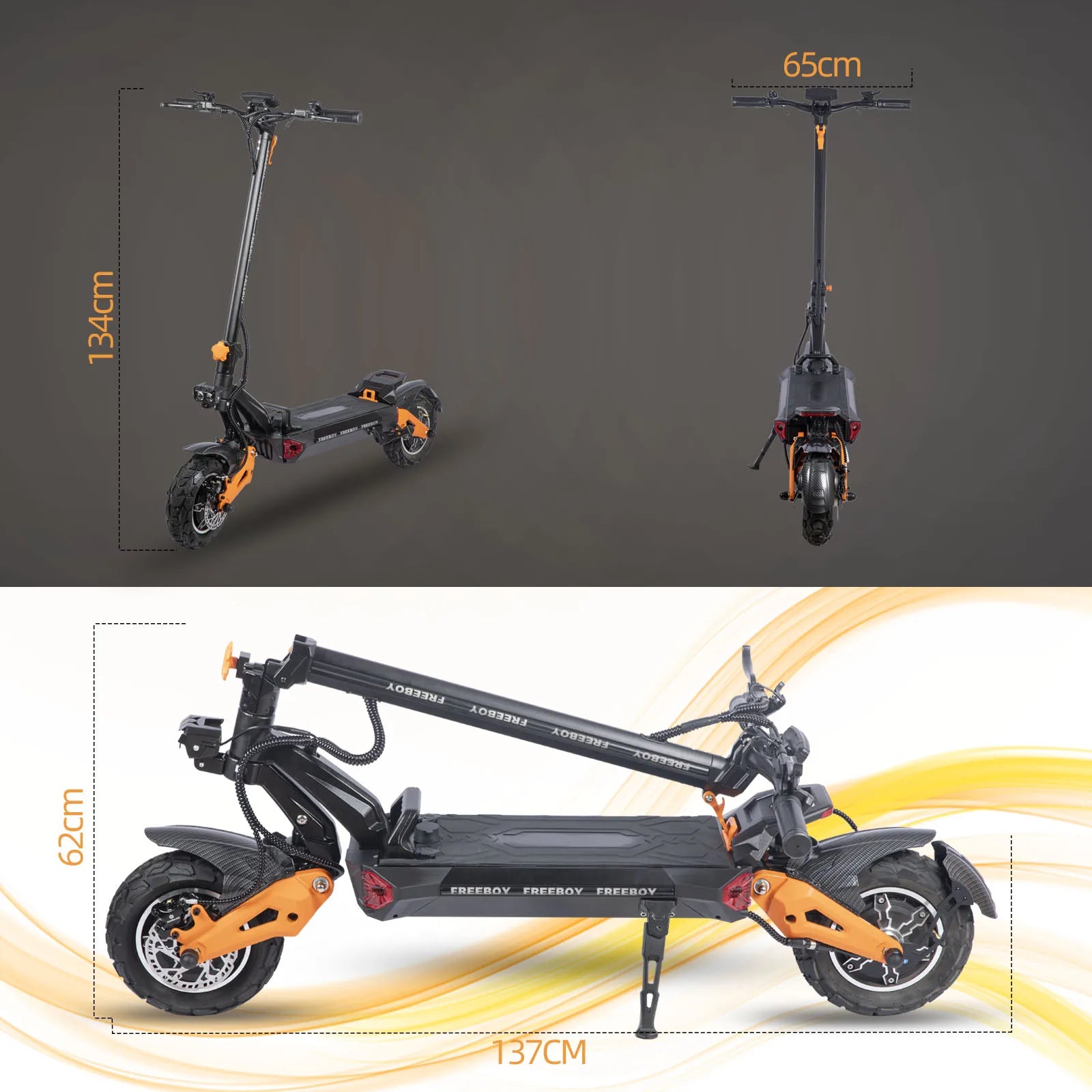 HKM-837459 All-Terrain Electric Mobility Scooter with Dual Motors and Long Range - Foldable, Waterproof, 3000W Motor, 200 kg Load Capacity