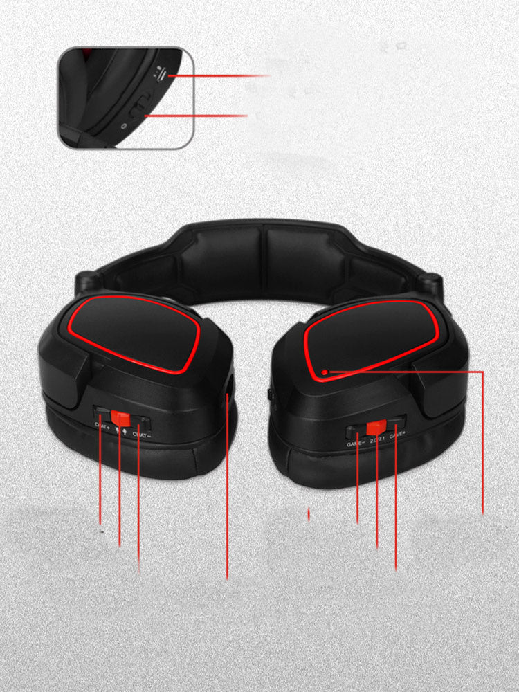 HKM-837459 Wireless Gaming Headset with Microphone and Body Button Control