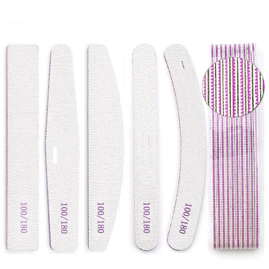 HKM-837587 Double-Sided Gray Polishing Nail File - 10 Pack Trimming Tool