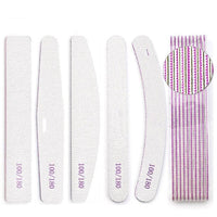 HKM-837587 Double-Sided Gray Polishing Nail File - 10 Pack Trimming Tool