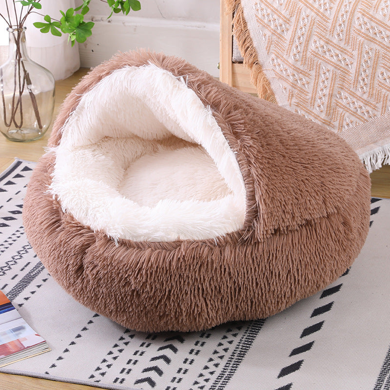 HKM-8376381 Waterproof Semi-Enclosed Dog Kennel with Plush Interior and Multiple Color Options