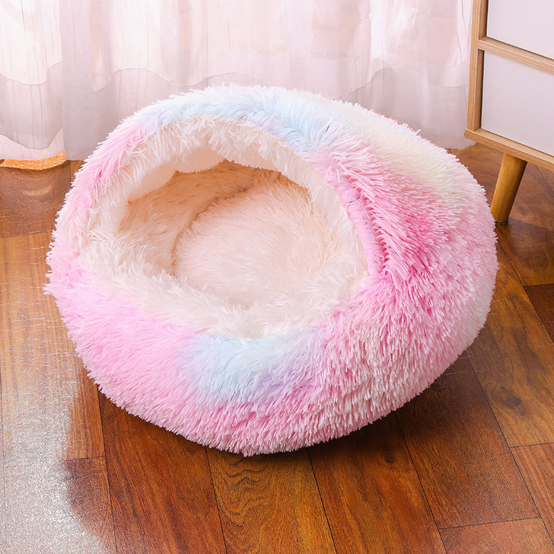 HKM-8376381 Waterproof Semi-Enclosed Dog Kennel with Plush Interior and Multiple Color Options