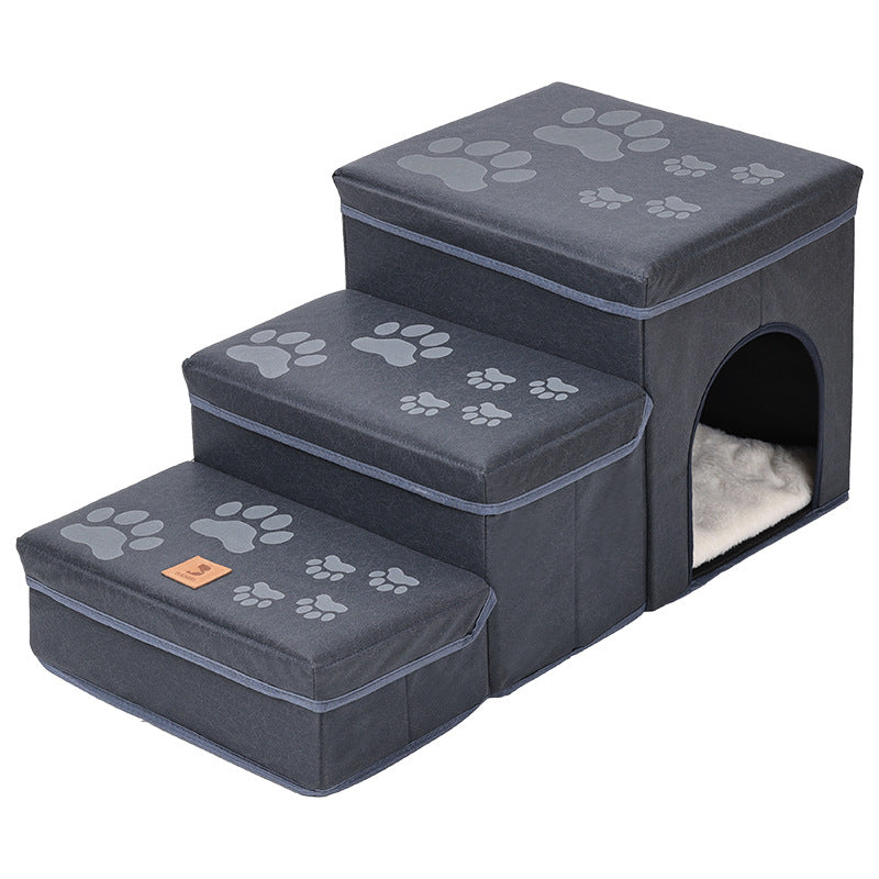 HKM-8376509 Multifunctional Pet Stairs and Cat Kennel Cage for Easy Sofa and Bed Access