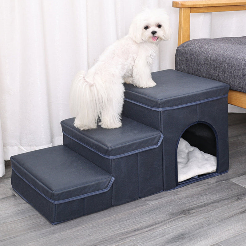 HKM-8376509 Multifunctional Pet Stairs and Cat Kennel Cage for Easy Sofa and Bed Access