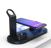 HKM-837651 4-in-1 Fast Charging Station with Wireless Charger - White or Black, Desktop Charging Base
