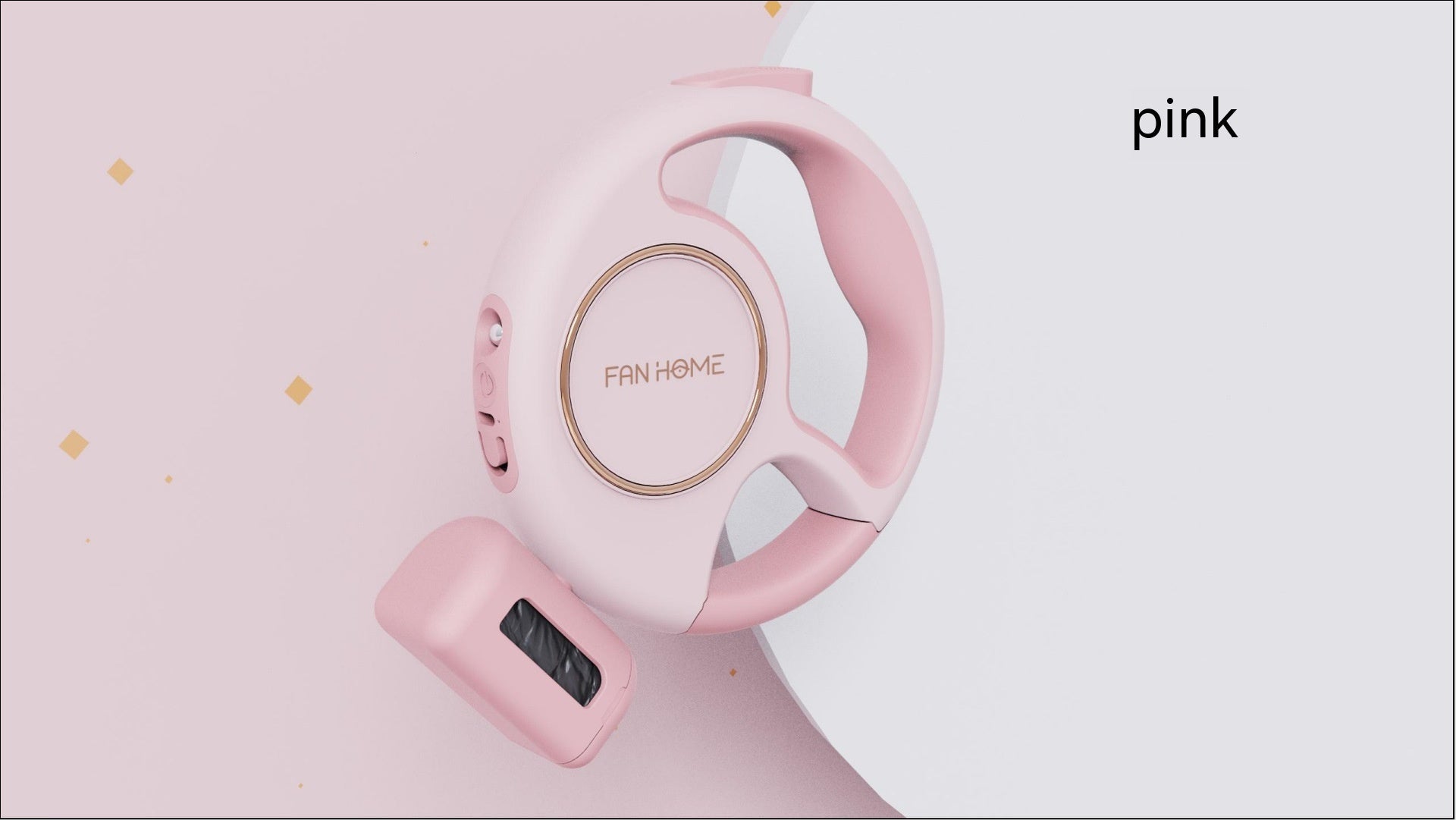 HKM-8377917 Automatic Retractable LED Dog Leash with Hand Grip - Pink and Light Gray, 201.8mm Length