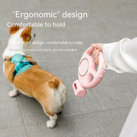 HKM-8377917 Automatic Retractable LED Dog Leash with Hand Grip - Pink and Light Gray, 201.8mm Length