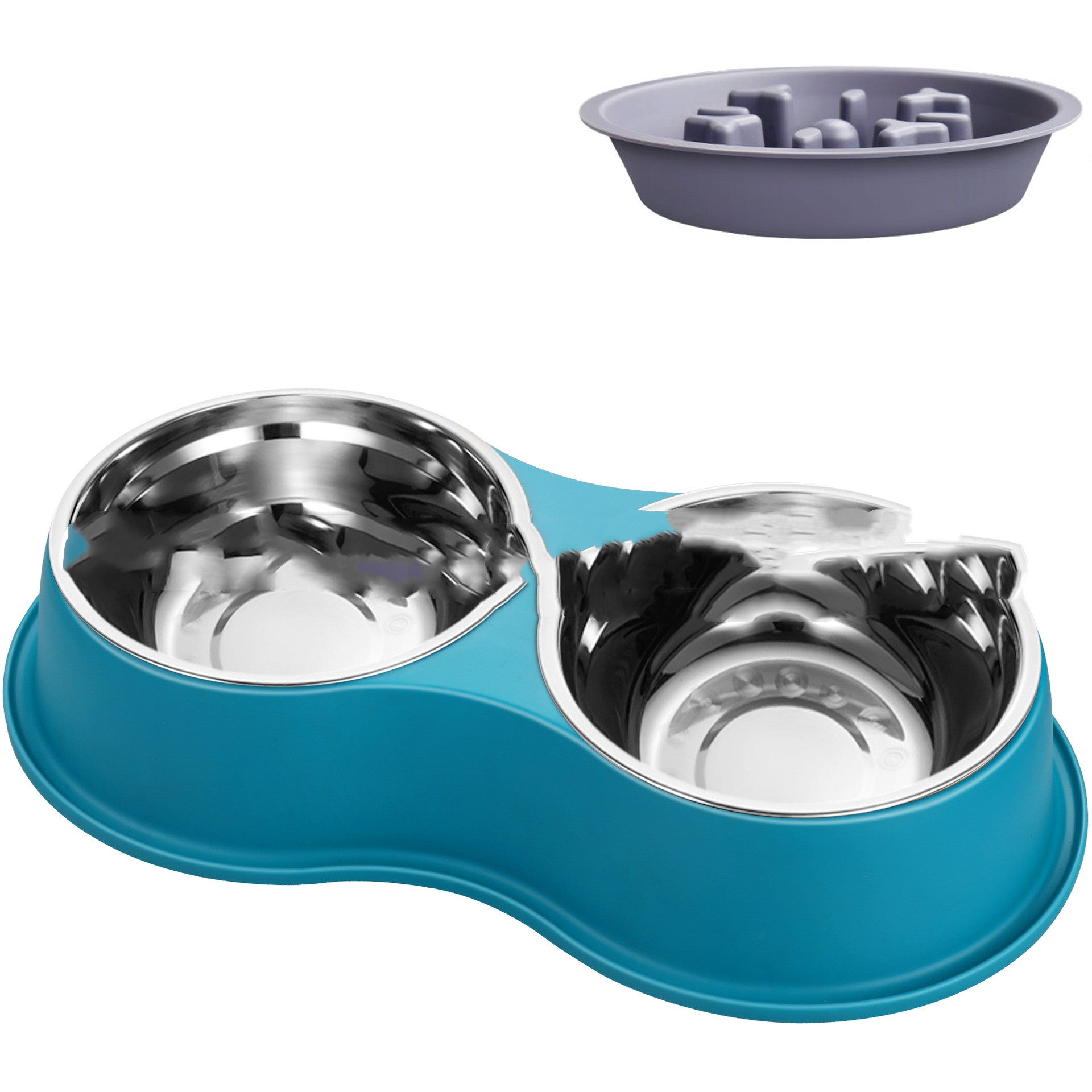 HKM-8378301 Pet Slow Feeder Bowl with Removable Stainless Steel Insert for Dogs and Cats - Multiple Colors Available