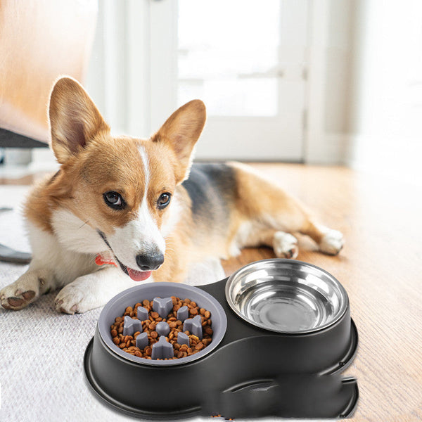 HKM-8378301 Pet Slow Feeder Bowl with Removable Stainless Steel Insert for Dogs and Cats - Multiple Colors Available