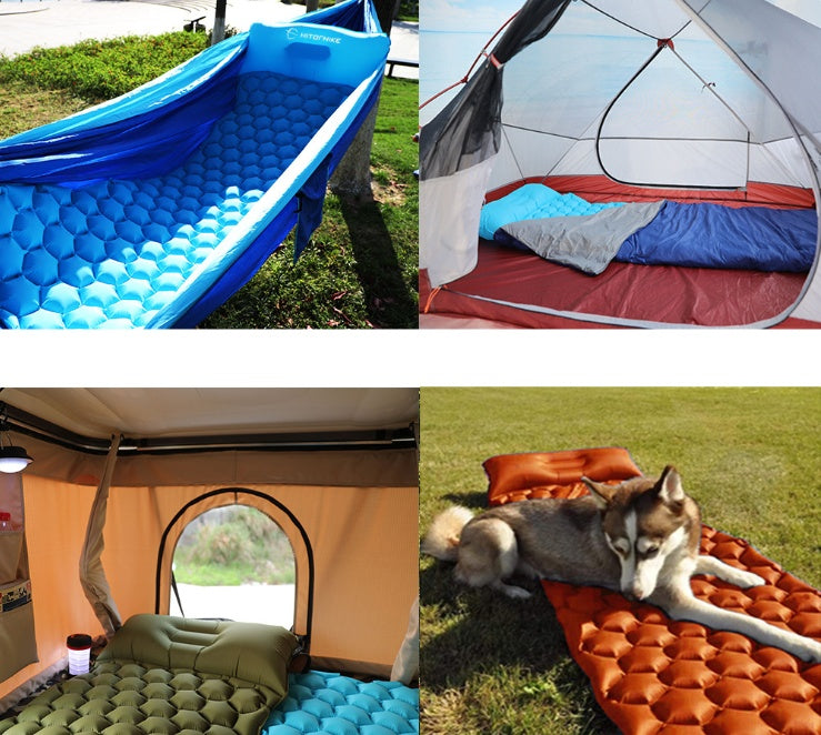 HKM-838035 Inflatable Honeycomb Camping Mattress with Pillow - Lightweight, Portable Sleeping Pad for Outdoor Adventures