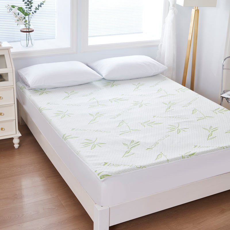 HKM-838099 Bamboo Fiber Jacquard Waterproof Mattress Protector with Floral Design
