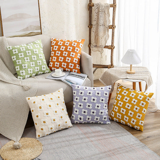 HKM-838163 Simple Embroidery Pillow Cover for Home Decor Couch - 45x45cm & 30x50cm Options