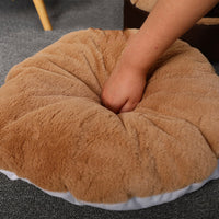 HKM-8382909 Cotton Semi-Enclosed Tent Bed for Small Pets in Brown and Pink - Hand Washable