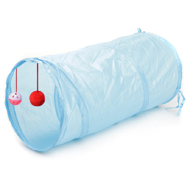 HKM-8383165 Collapsible Cat Tunnel with Interactive Balls for Play and Rest