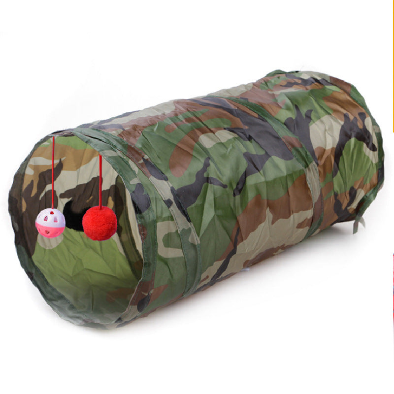 HKM-8383165 Collapsible Cat Tunnel with Interactive Balls for Play and Rest