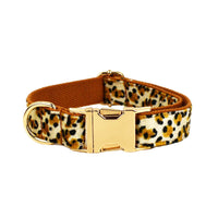 HKM-8383677 Leopard Print Dog Leash and Collar Set with Bow, Vest, and Bag - Five-Piece Collection