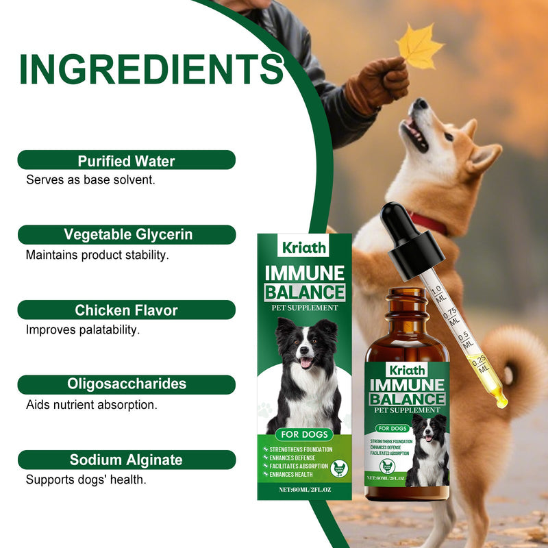 HKM-8383933 Canine Immune Support Herbal Drops - 60 ml with Chicken Flavor and Natural Ingredients