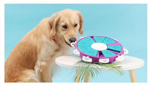 HKM-8384701 Interactive Dog Puzzle Feeder Toy for Puppies and Medium Dogs - Snack Dispenser with 9 Compartment Game