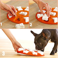 HKM-8384701 Interactive Dog Puzzle Feeder Toy for Puppies and Medium Dogs - Snack Dispenser with 9 Compartment Game