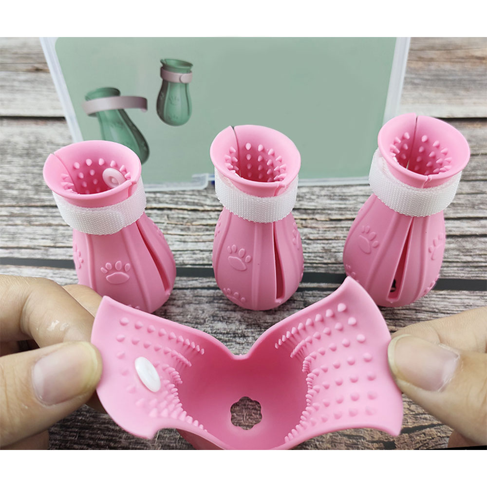HKM-8385341 Adjustable Anti-Scratch Cat Foot Covers with Leak Holes for Easy Bathing and Grooming