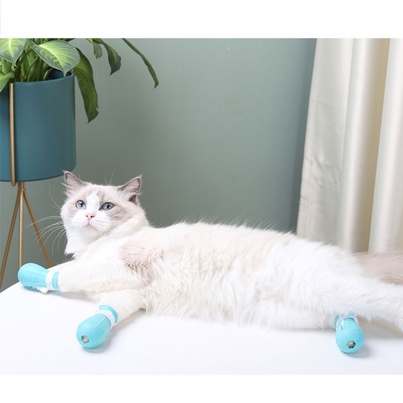 HKM-8385341 Adjustable Anti-Scratch Cat Foot Covers with Leak Holes for Easy Bathing and Grooming