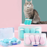 HKM-8385341 Adjustable Anti-Scratch Cat Foot Covers with Leak Holes for Easy Bathing and Grooming