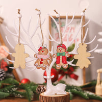 HKM-838547 Wooden Gingerbread Man Couple Pendant - Christmas Tree Decoration, American Style, 13.3cm