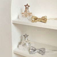 HKM-8386109 Sparkling Cat Birthday Hat Set with Bow Tie - Silver & Gold Stars