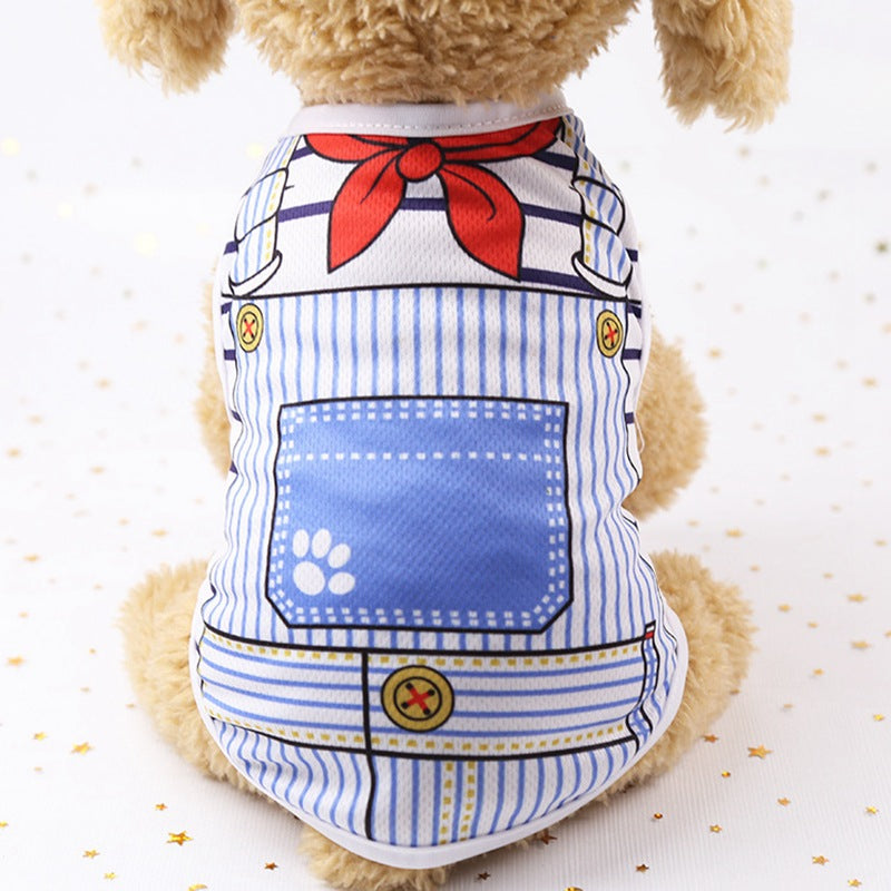 HKM-8386237 Cotton Striped Vest for Dogs in Multiple Spring and Summer Colors