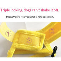 HKM-8387133 Dog Muzzle for Small to Extra Large Breeds - Comfortable Fabric Design in Black, Yellow, and Orange