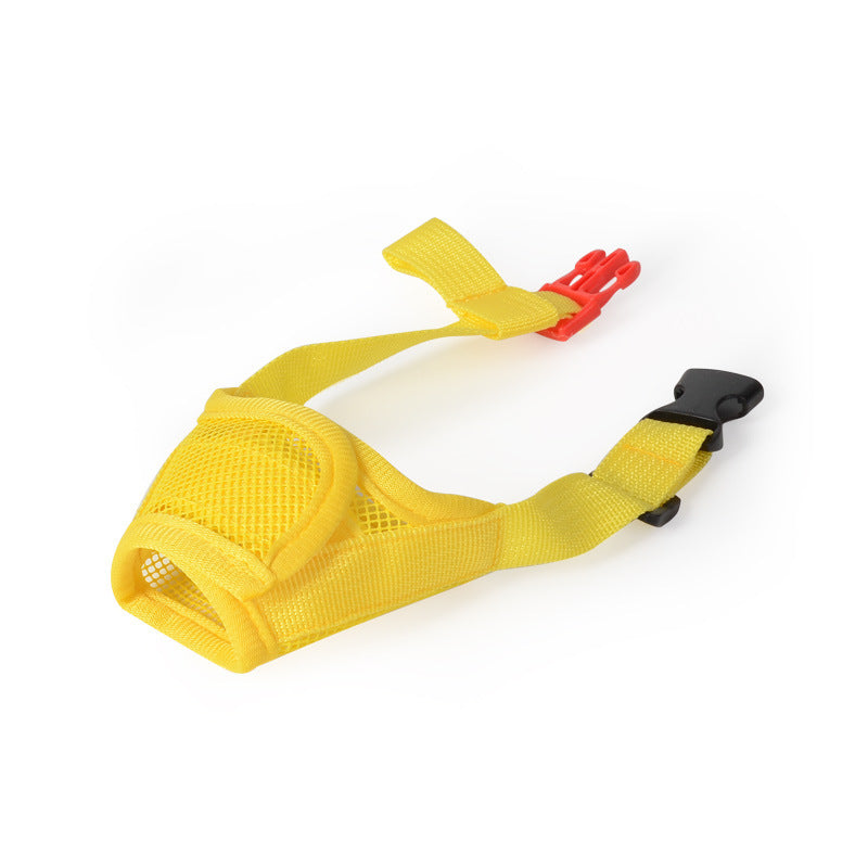 HKM-8387133 Dog Muzzle for Small to Extra Large Breeds - Comfortable Fabric Design in Black, Yellow, and Orange