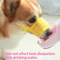 HKM-8387133 Dog Muzzle for Small to Extra Large Breeds - Comfortable Fabric Design in Black, Yellow, and Orange