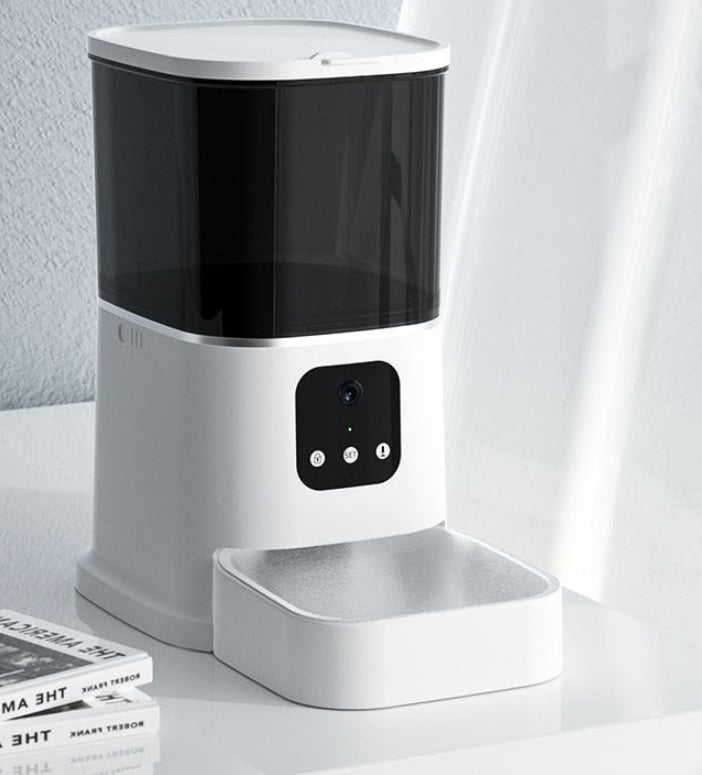 HKM-8387645 Smart WiFi Pet Feeder with APP Control, Voice Recorder & Large 6L Capacity for Dogs and Cats