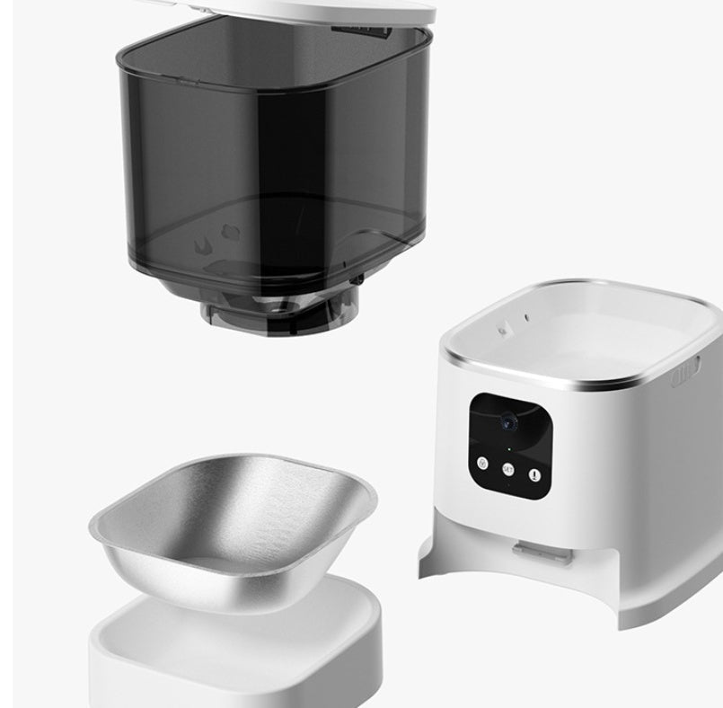 HKM-8387645 Smart WiFi Pet Feeder with APP Control, Voice Recorder & Large 6L Capacity for Dogs and Cats
