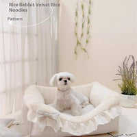 HKM-8387901 Cozy Cotton and Linen Removable Pet Bed for Small to Large Dogs and Cats, Multi-Season Design