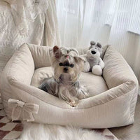 HKM-8387901 Cozy Cotton and Linen Removable Pet Bed for Small to Large Dogs and Cats, Multi-Season Design