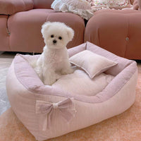 HKM-8387901 Cozy Cotton and Linen Removable Pet Bed for Small to Large Dogs and Cats, Multi-Season Design