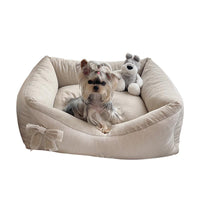 HKM-8387901 Cozy Cotton and Linen Removable Pet Bed for Small to Large Dogs and Cats, Multi-Season Design
